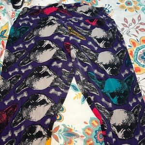 LuLaRoe Purple and Multicolor Animal Print Leggings